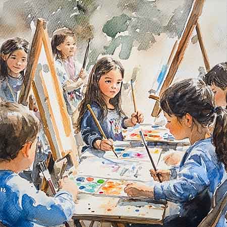 Kujjana art school - Watercolor Kids and junior catgeory, age 8 to 16 years