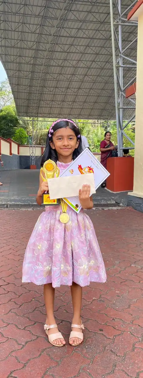 Michelle first prize winner CBSC Inter school competition Sahodaya -kujjana student