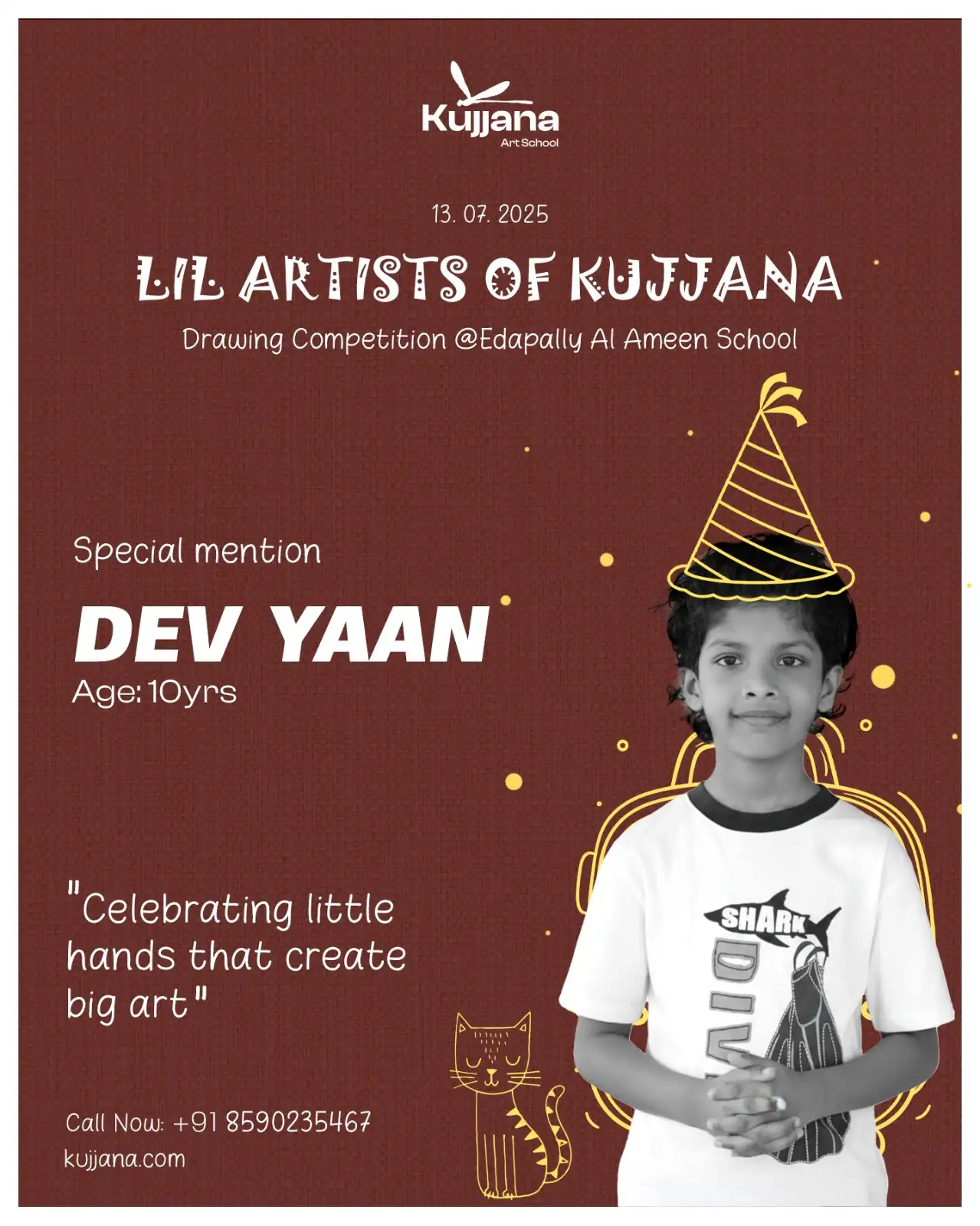 Al Ameen public School Special mention winner dev yaan -kujjana competition winner