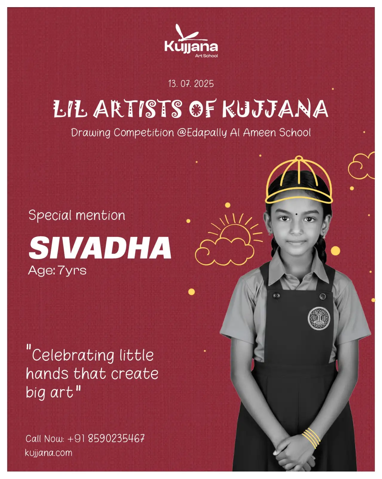 Al Ameen public School Special mention winner Sivadha -kujjana competition winner