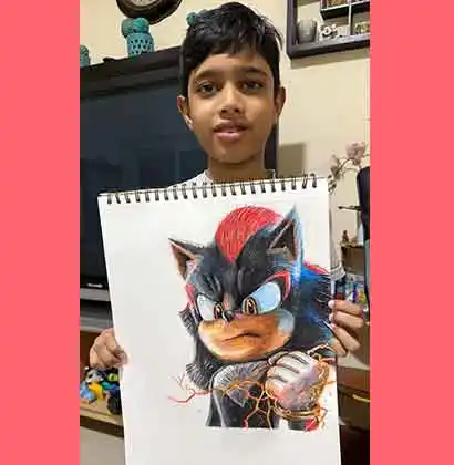 Award-winning drawing by a Kujjana Art School student